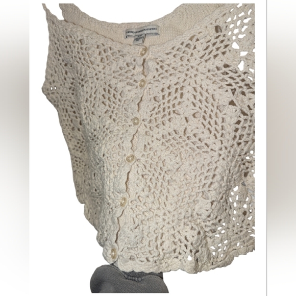 American Eagle Outfitters Cream Cropped Spaghetti Strap Camisole - Picture 4 of 5